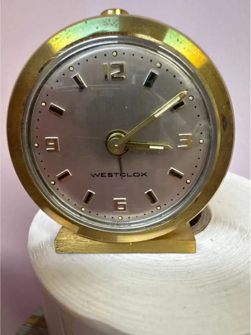 Vintage Westclox Brass Travel Alarm Clock - working order - Rare